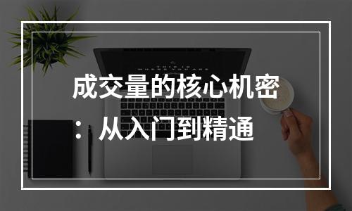 成交量的核心机密：从入门到精通
