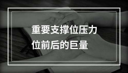重要支撑位压力位前后的巨量