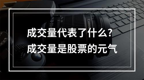 成交量代表了什么?成交量是股票的元气