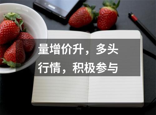 量增价升，多头行情，积极参与