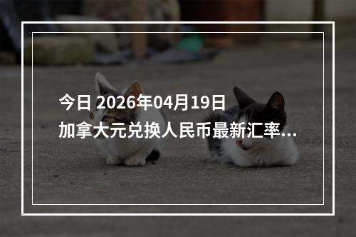 今日 2026年04月19日 加拿大元兑换人民币最新汇率行情
