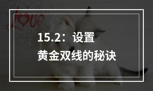 15.2：设置黄金双线的秘诀