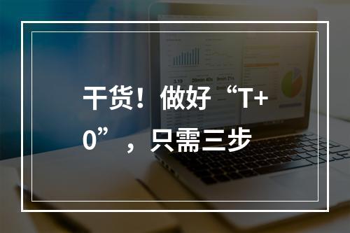 干货！做好“T+0”，只需三步
