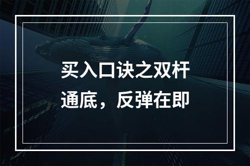 买入口诀之双杆通底，反弹在即