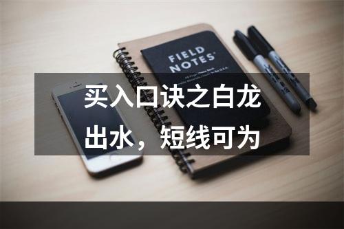 买入口诀之白龙出水，短线可为