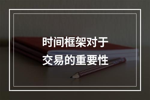 时间框架对于交易的重要性