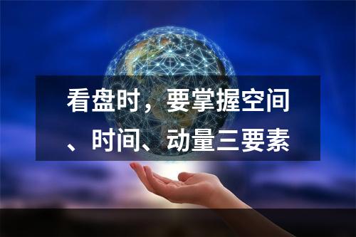 看盘时，要掌握空间、时间、动量三要素