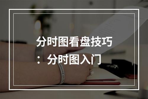 分时图看盘技巧：分时图入门