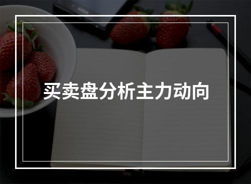买卖盘分析主力动向