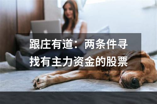 跟庄有道：两条件寻找有主力资金的股票