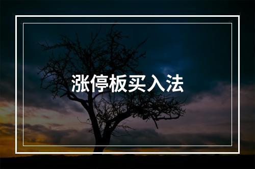 涨停板买入法