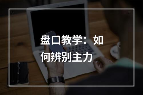 盘口教学：如何辨别主力