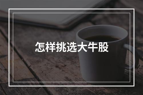 怎样挑选大牛股
