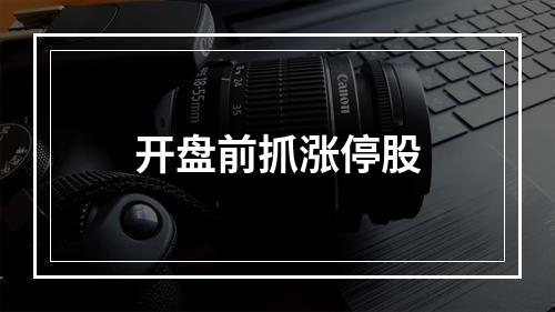 开盘前抓涨停股