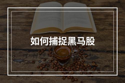 如何捕捉黑马股