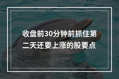 收盘前30分钟前抓住第二天还要上涨的股要点