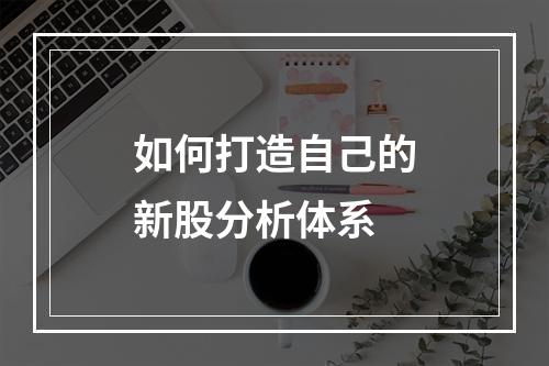 如何打造自己的新股分析体系