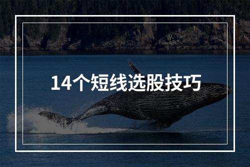 14个短线选股技巧