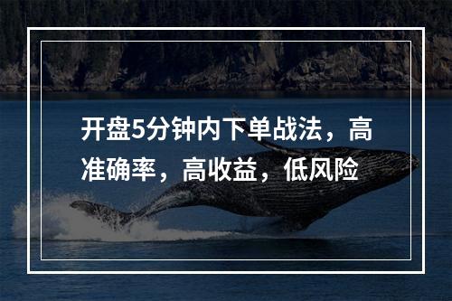 开盘5分钟内下单战法，高准确率，高收益，低风险