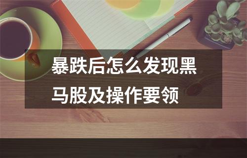 暴跌后怎么发现黑马股及操作要领