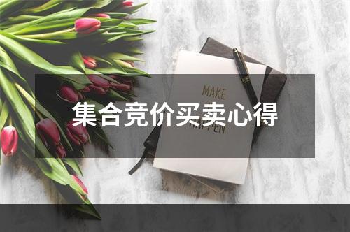 集合竞价买卖心得