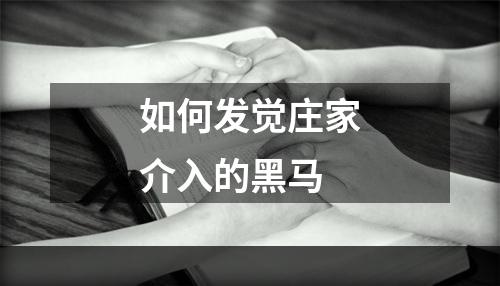 如何发觉庄家介入的黑马