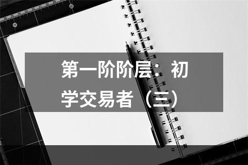 第一阶阶层：初学交易者（三）