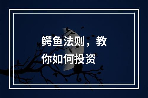 鳄鱼法则，教你如何投资