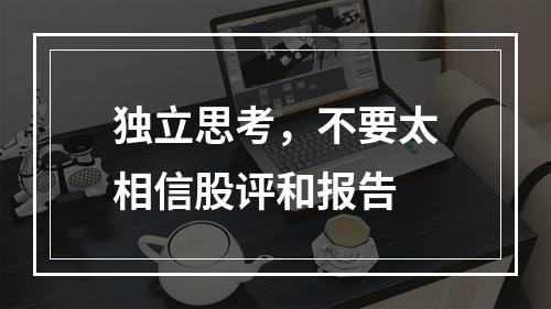 独立思考，不要太相信股评和报告