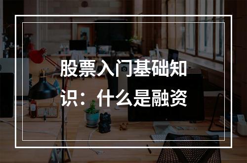 股票入门基础知识：什么是融资
