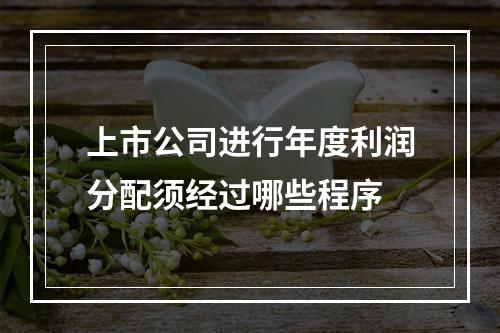 上市公司进行年度利润分配须经过哪些程序