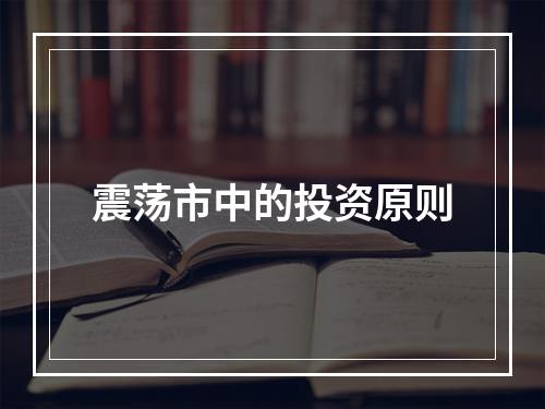 震荡市中的投资原则