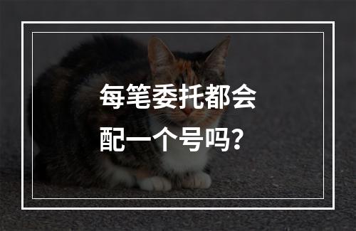 每笔委托都会配一个号吗？
