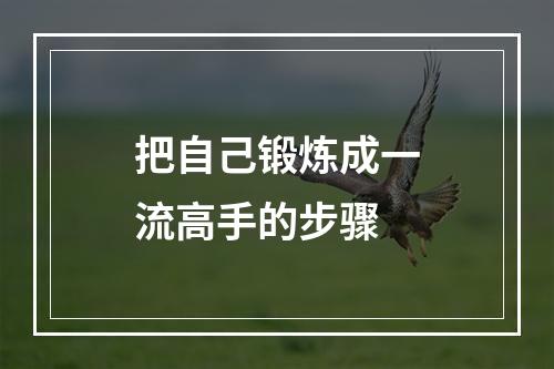 把自己锻炼成一流高手的步骤