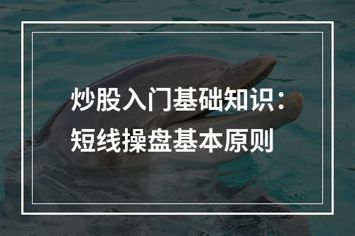 炒股入门基础知识：短线操盘基本原则