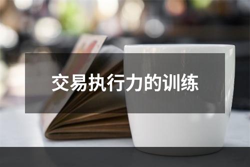 交易执行力的训练