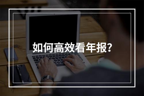 如何高效看年报？